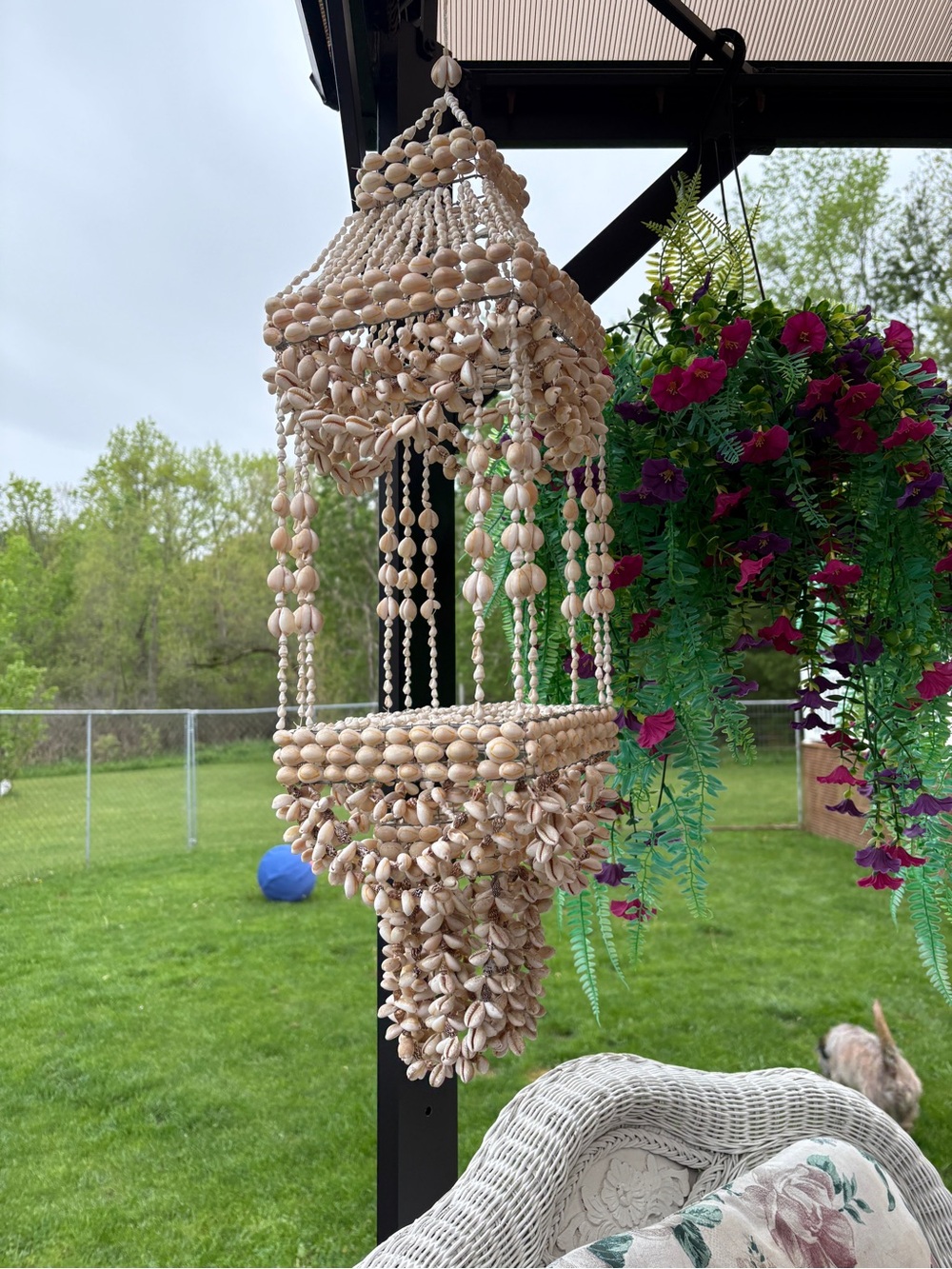 Handmade Shell Hanging Chandelier - Picture 3 of 3